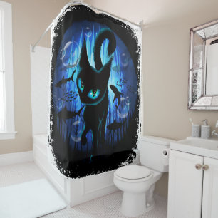 Aquaticat - Surreal Cat in Deep Ocean Fantasy Shower Curtain