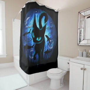 Aquaticat - Surreal Cat in Deep Ocean Fantasy Shower Curtain