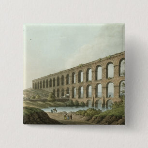 Aqueduct near Belgrade, Serbia, plate 6 from 'View 15 Cm Square Badge