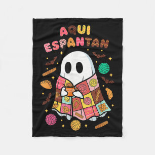 Aqui Espantan Dia De Muertos Spanish Mexican Hallo Fleece Blanket