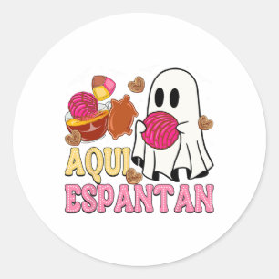 Aqui Espantan Spanish Halloween Mexican Conchas Gh Classic Round Sticker
