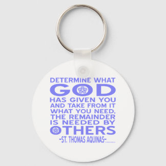 Aquinas Quote Look What God Given You Blue Key Ring