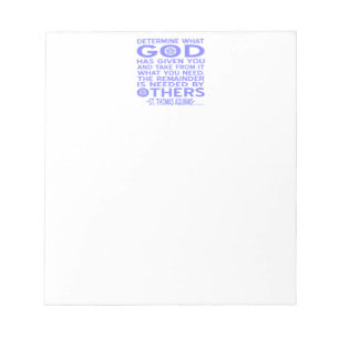 Aquinas Quote Look What God Given You Blue Notepad