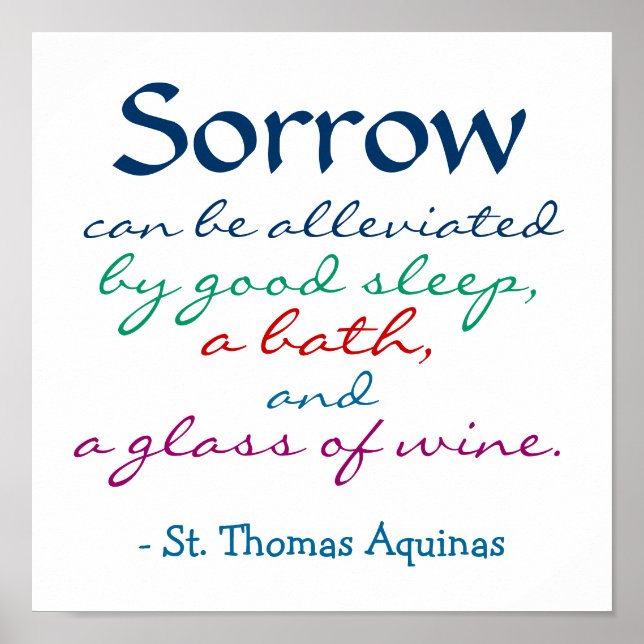 Aquinas Sorrow Quote by SRF Poster (Front)