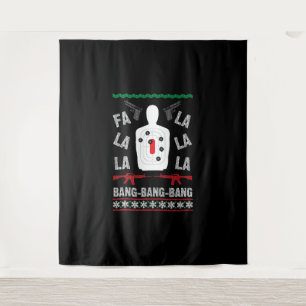 AR15 Gun Point Ugly Christmas Sweater Present Gift Tapestry
