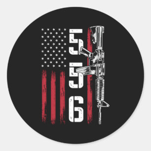Ar15 Rifle 2Nd Adt 556 Ar-15 Back Classic Round Sticker