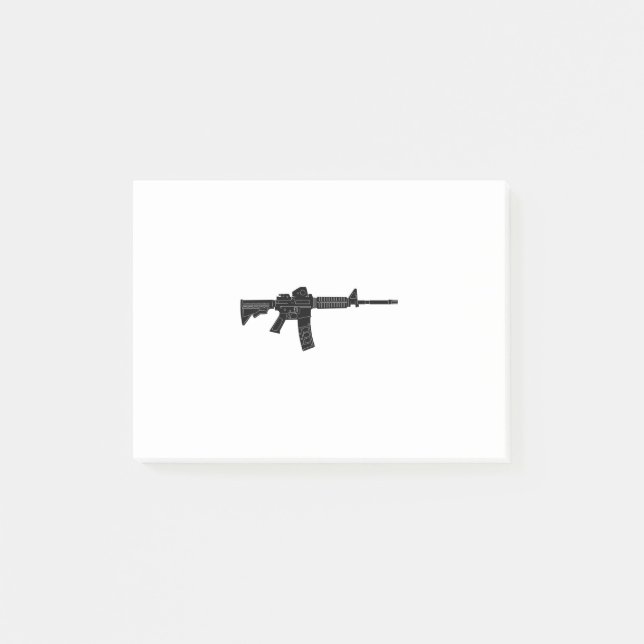 AR15 Rifle Silhouette Post-it Notes (Front)