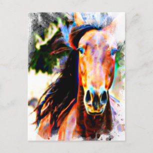 *~* AR22 Bold Horse Artistic  Equine  Artsy Print Postcard