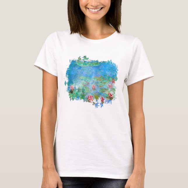 ** AR23 Monet Lily Pads Pond  Painting T-Shirt (Front)