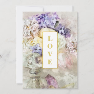 *~AR26 Garden Flowers Bouquet QR  RSVP Wedding Invitation