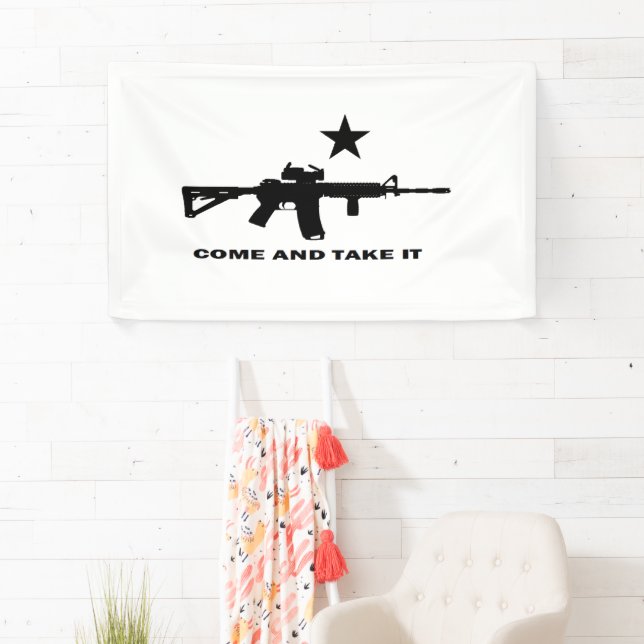 AR 15, Come and Take It College Dorm Banner (Insitu)