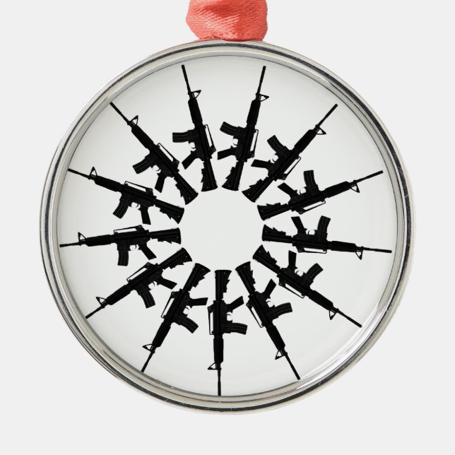 AR-15 Gun Weapon Kaleidoscope  Design Metal Tree Decoration (Front)