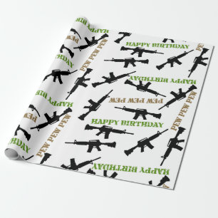 AR-15 Themed Birthday Wrapping Paper
