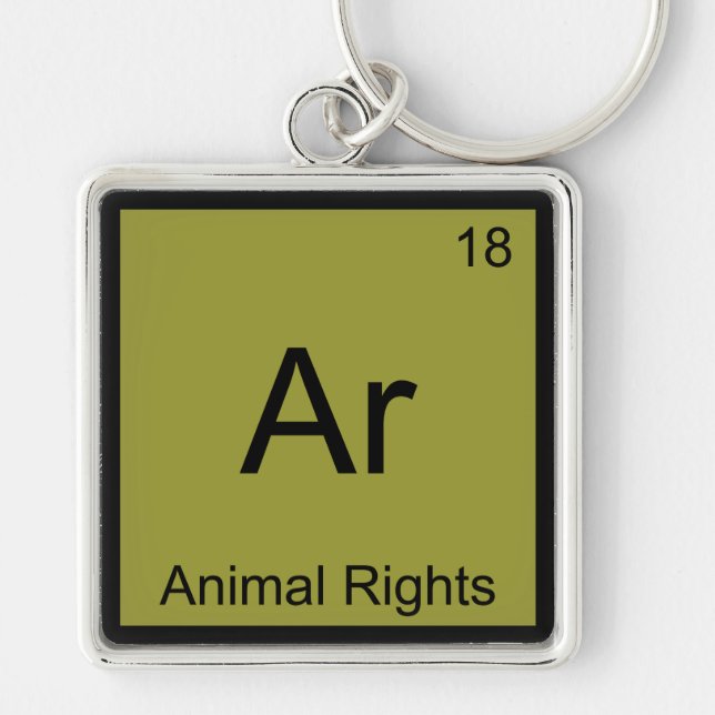 Ar - Animal Rights Funny Chemistry Element Symbol Key Ring (Front)