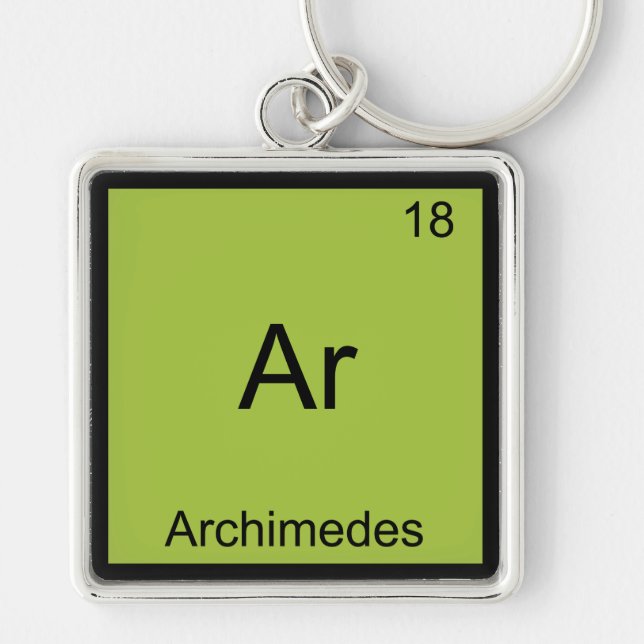 Ar - Archimedes Funny Chemistry Element Symbol Tee Key Ring (Front)