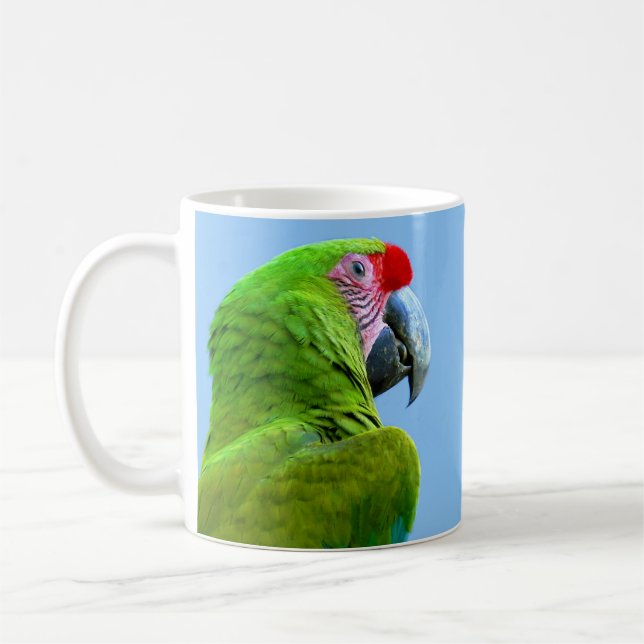 Ara Militaris Green Parrot Coffee Mug (Left)