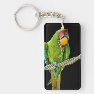 Ara Militaris Green Parrot Key Ring