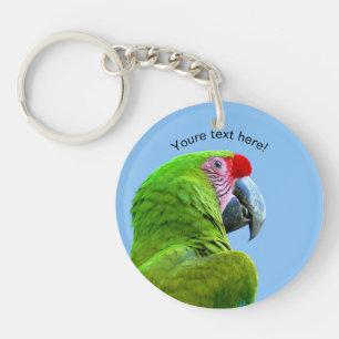 Ara Militaris Green Parrot Key Ring