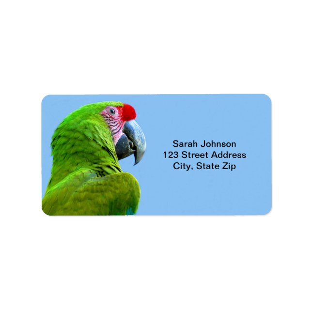 Ara Militaris Green Parrot Label (Front)