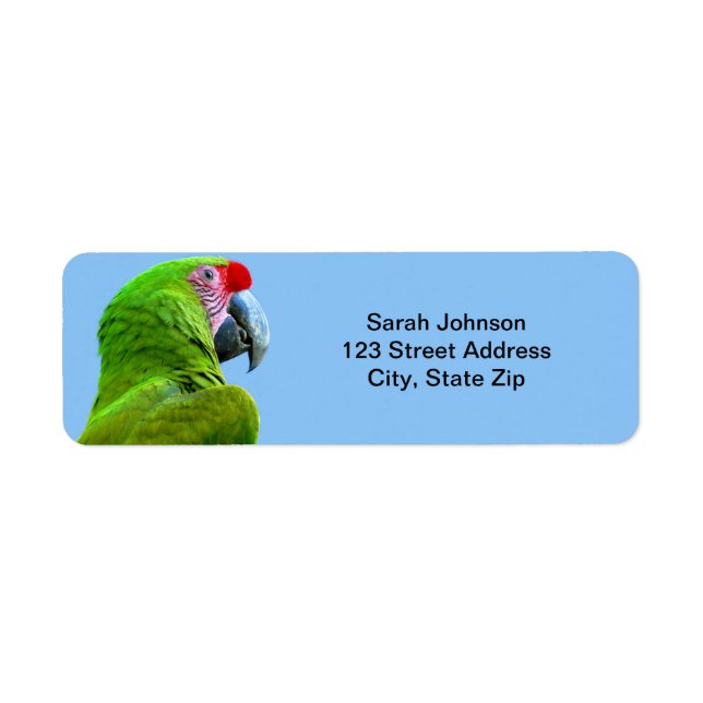 Ara Militaris Green Parrot Return Address Label (Front)