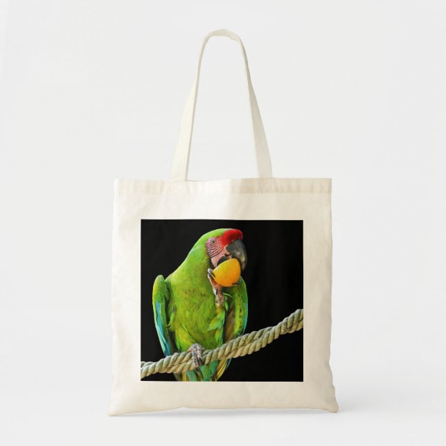 Ara Militaris Green Parrot Tote Bag (Front)