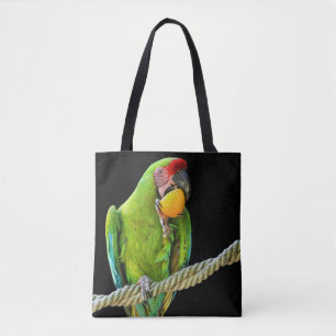 Ara Militaris Green Parrot Tote Bag