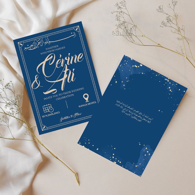Arab Blue Wedding Invitation for Perfect Day (Creator Uploaded)