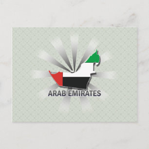 Arab Emirates Flag Map 2.0 Postcard