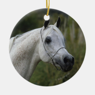 Arab Horse Headshot 1 Ceramic Ornament