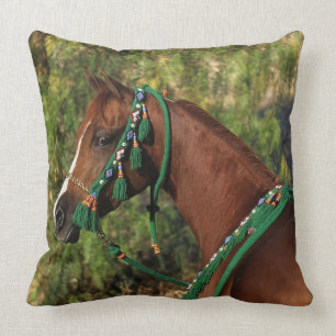 Arab Horse Headshot with Bridle Cushion