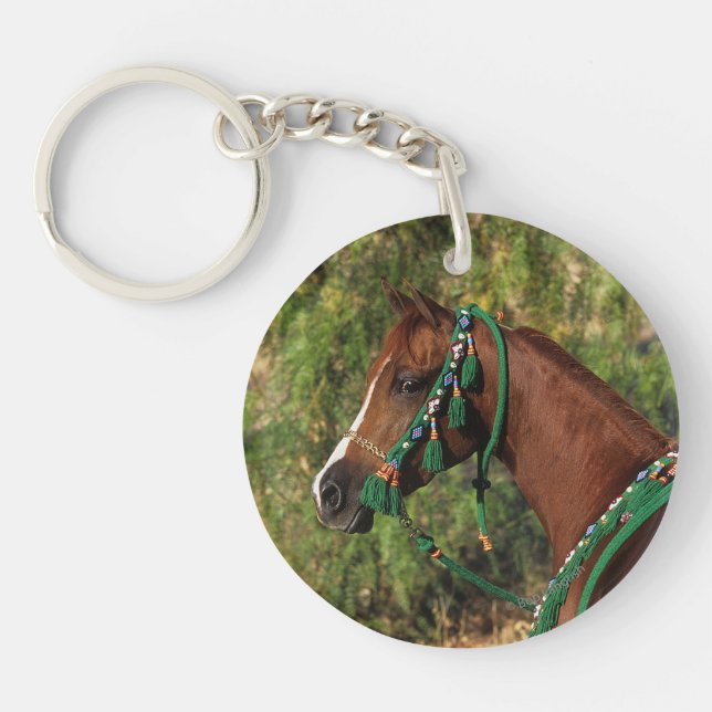 Arab Horse Headshot with Bridle Key Ring (Front)