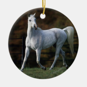 Arab Horse Running 1 Ceramic Tree Decoration
