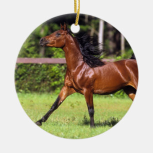 Arab Horse Running 2 Ceramic Ornament