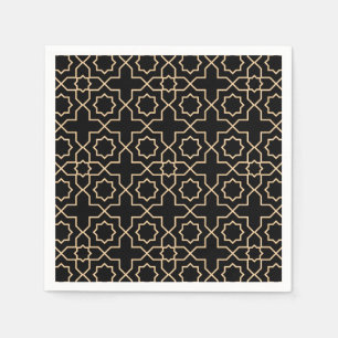 Arab islamic gold black pattern napkin