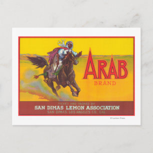 Arab Lemon LabelSan Dimas, CA Postcard