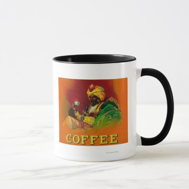 Arab Man Coffee Label Mug (Right)