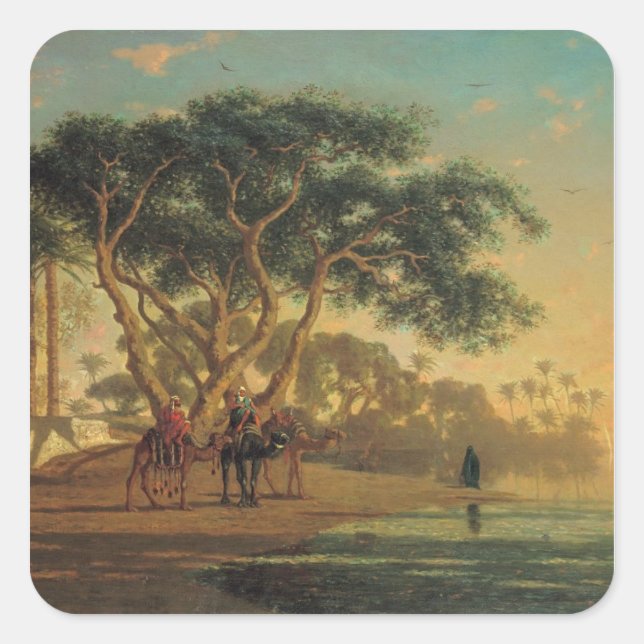 Arab Oasis, 1853 Square Sticker (Front)