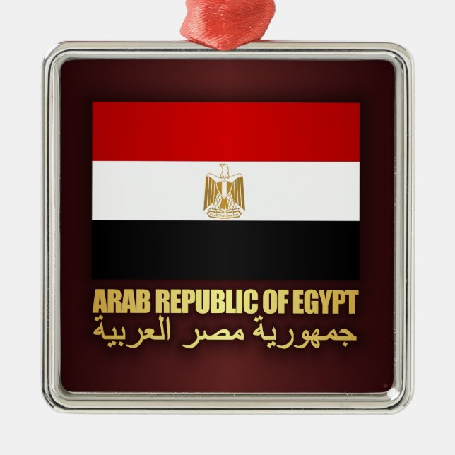 Arab Republic of Egypt Flag Metal Ornament (Front)