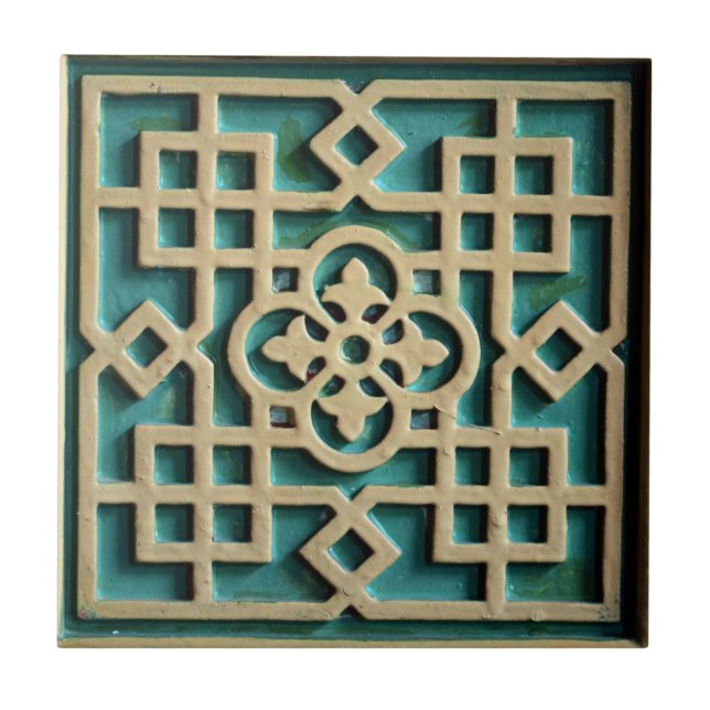 Arab wall decoration arabesque architecture Turkis Ceramic Tile (Front)