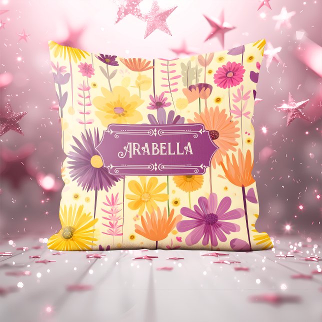 Arabella Cascading Modern Floral Pattern Cushion (Creator Uploaded)
