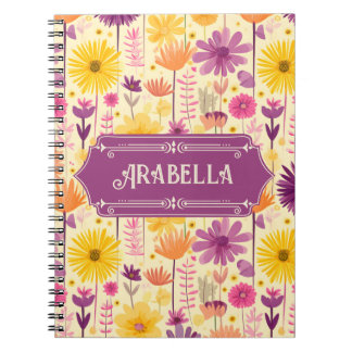 Arabella Cascading Modern Floral Pattern Notebook