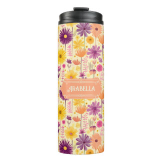 Arabella Cascading Modern Floral Pattern Thermal Tumbler