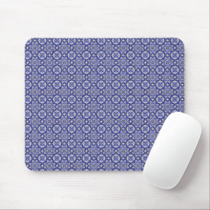 Arabesque Arab Middle Eastern Blue Tile Pattern  Mouse Pad