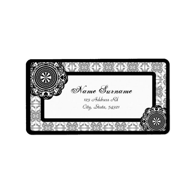 Arabesque Black Lace, address labels (Front)