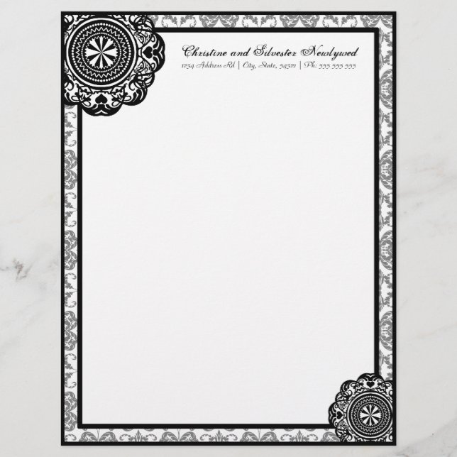 Arabesque Black Lace, letterhead (Front)