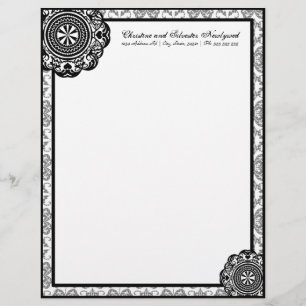 Arabesque Black Lace, letterhead Design