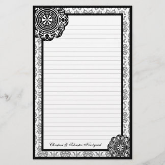 Arabesque Black Lace, stationery