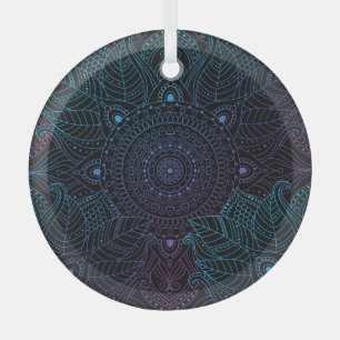 Arabesque Bliss: Oriental Mandala Magic Glass Tree Decoration