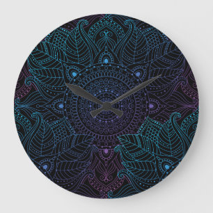 Arabesque Bliss: Oriental Mandala Magic Large Clock