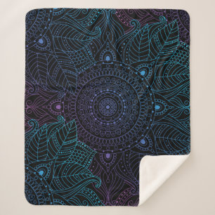 Arabesque Bliss: Oriental Mandala Magic Sherpa Blanket